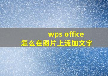 wps office怎么在图片上添加文字